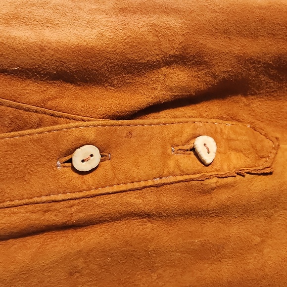 Vtg 70s Western Santa Fe Leather Company Suede Pullover Short Sleeve Medium - Picture 2 of 12